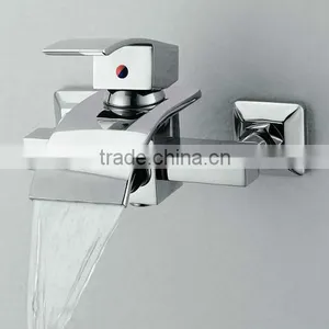 Wall Mounted Chrome Waterfall Bathtub Shower Mixer Tap QH0517W thumbnail-1