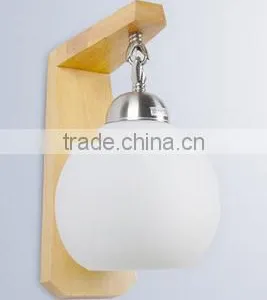 Small Wall Lamp, Wall Lamp for Hotel, Corridor Wall Lamp, Wood Base Wall Lamp thumbnail-1