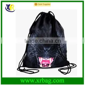 Women Mochila Man Gym Bags Travel Backpack 3D Leopard Printing Drawstring Bag Cotton thumbnail-1