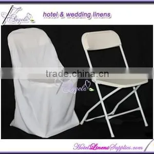Wholesale Folding Chair Covers Made of White Basic Poly Fabric thumbnail-1