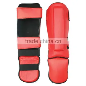 Red Artificial Leather Shin Guards JEI-3555.01 thumbnail-1