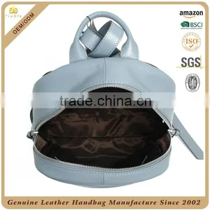 CSS1500-001 Ladies Simple Pebbled Cow Leather 100 % Genuine Leather Backpack thumbnail-5