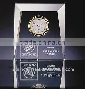 Wholesale Fashion K9 Crystal Glass Pyramid Desk Table Clock thumbnail-3