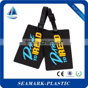 2016 Soft Pvc Rubber Custom Logo Raised Luggage Tags Engraved Luggage Name Tag for Trip thumbnail-1