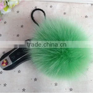 White Colour Real Fox Fur Pom Pom Key Chain thumbnail-5