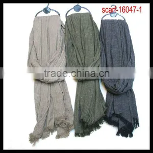 Fashion Wholesale Plain Cotton Scarf thumbnail-1