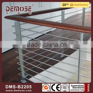 Stainless Steel Balustrade Wire With Wood Handrail for Interior thumbnail-1