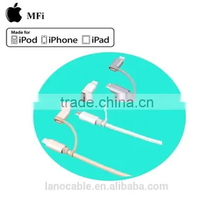 1m MFi Certified Nylon Braided 2 in 1 Charger Cable thumbnail-4