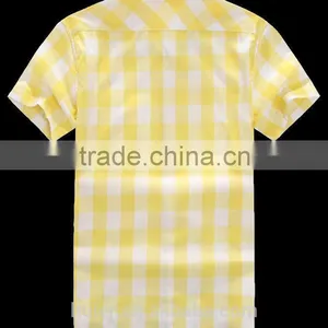 Fashion Design Polyester Cotton Fabric Check Shirt thumbnail-4