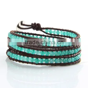 4 mm Natural Sea Sapphire Bracelet Female Authentic 4 Layer 4 Circle Crystal Series To Help Communication thumbnail-1