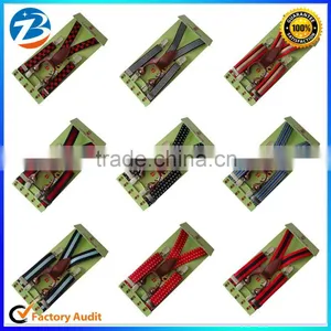 Fashion Genuine Leather Fittings Children Elastic Suspender 4 Clips thumbnail-1