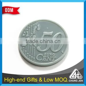 Customized Plastic/metal Embossed Soft Cloisonne Shopping Coin thumbnail-1