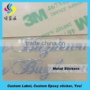 Hot Sale Custom Silver Gold Letter Embossed Metal Sticker thumbnail-2