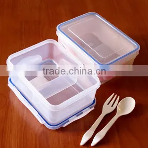 4 Sides Clip Two Compartment Leak-Proof Plastic Food Container Shantou thumbnail-1