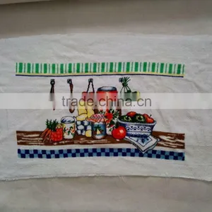 Green Check Border Terry Cotton Towel With Pigment Printing Waist Apron thumbnail-2