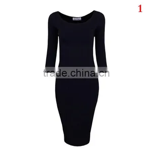 Bandage Women Bodycon Long Sleeve Evening Sexy Party Cocktail Pencil Mini Dress thumbnail-3