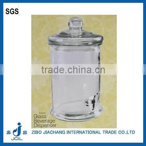 5L Wholesale Glass Drink Dispenser With Tap and Plastic Ring Glass Lid PJ05 thumbnail-1