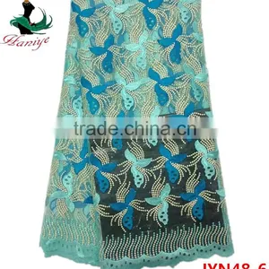 New Arrival French Net Lace Fabric, African Tulle Lace Fabric With Stones JYN48 thumbnail-1