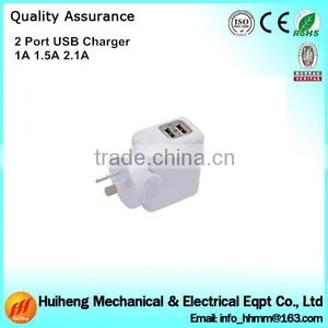 High Quality 2 Port USB Charger With AU / EU / UK / US Plug thumbnail-1