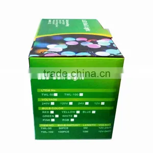 100L LED Green String Ball Light With Ball Outdoor Use Led Christmas Lights for Christmas Decor,street Lights in Zhongshan thumbnail-5