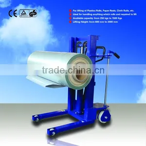 Manual Hydraulic Roll Lifter Machinery,Plastic Film Roll Work Positioner Lifter Equipment,Polyethylene Sheet Roll Stacker Carrie thumbnail-1