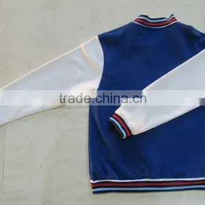 Wholesale Custom Made Plain Blank Unisex Baseball Jacket thumbnail-2