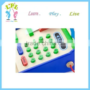 Wholesale Hot Sale High Quality Wooden Kids Mini Calculator Cash Register Preschool Wooden Educational Toys thumbnail-4