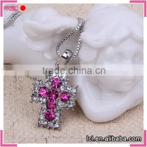 Low Price Christian Cross Necklace, Hot Sale Imitation Crystal Necklace thumbnail-2