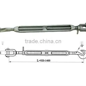 Hot Dip Galvanized Forged Steel Open Body Turnbuckle thumbnail-1