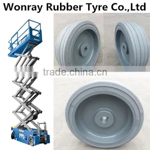 GENIE GS-1932 SCISSOR LIFT GRADER WHEEL & TIRE 10x3 10x4 ASSEMBLY 105122 RIM NON MARKING SOLID TIRE FOR GS1932 thumbnail-1