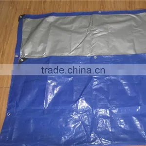 50-350gsm Custom Size Blue and Silver Cheap Price pe Coated Tarpaulin thumbnail-2