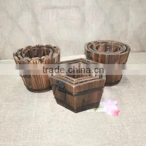 Outdoor Wooden Flower Pot, Wood Planter, Planter Box thumbnail-6