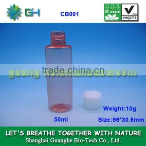 50ml Eco-friendly Biodegradable Non-toxic Clear Cosmetic PLA Plastic Bottles for Cosmetic thumbnail-1