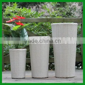 FO-9403 Garden Tapered Round Rattan Flower Pot thumbnail-1