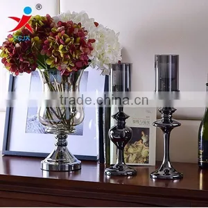 Black Transparent Glass Candle Holders thumbnail-1
