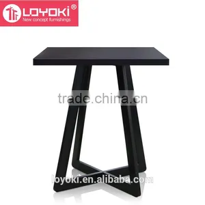 Modern Black Round and Square Shape Wooden Side Table High Quality Home Furniture End Table thumbnail-1