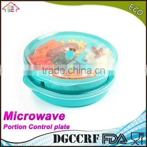 NBRSC New Design Microwave Plastic Food Storage Tray Containers 3 Compartment Divided Plates With Vented Lid thumbnail-4