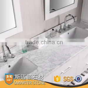 Italy Carrara White Marble Bathroom Vanity Top Square Sink thumbnail-1