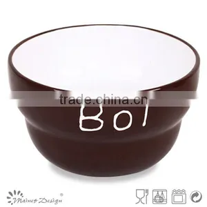 Light Color Unique Shape Footed Ceramic Two Tone Soup Bowl thumbnail-3