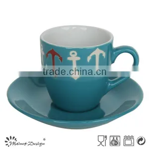 Traditional European Style Tea Sets/Colored Bulk Ceramic Porcelain Tea Coffee Cup And Saucer thumbnail-4