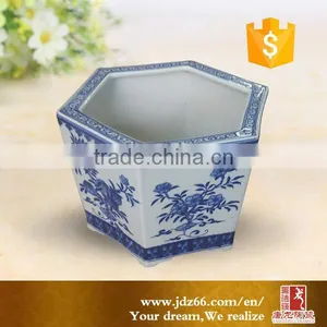 Hand Painting Hexagonal Flower Pot for China Ceramic Home Decor thumbnail-1