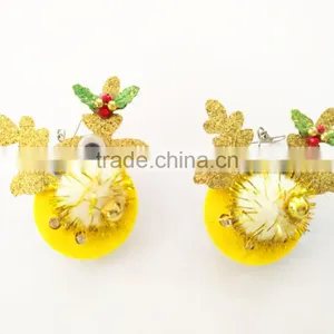 Bright Yellow Reindeer Pedant Light up Led Earrings Christmas Wholesale Art Supplies thumbnail-1