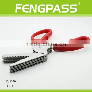 S2-1379 8.25 Inch Plastic Handle and Special Design Stainless Steel Shredding Herb Scissors thumbnail-4