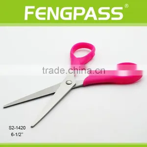 S2-1420 6-1/2" 2CR13 Stainless Steel ABS Plastic Handle Stationery Scissors / Office Scissors Patent Design thumbnail-2