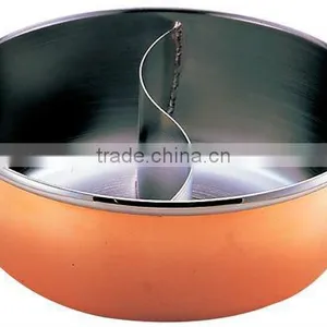 Royal Cladex Restaurant Shabu Shabu Pot Without Lid Copper Plating Finishing Stainless Steel Finishing With Sealed Partition thumbnail-1