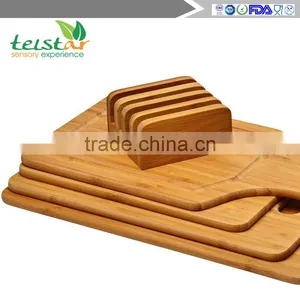 Blue Donuts Premium 5 Piece Bamboo Cutting Board Set - Strong, Durable, No Knife Dull and Eco Friendly thumbnail-2