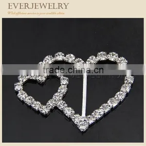 Double Heart Buckle With Rinestone for Wedding Decoration thumbnail-1