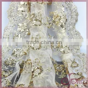 African Swiss Embroidery Voile Sequins Fabric for Wedding Party Dress thumbnail-1