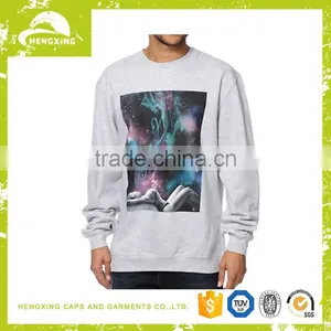 OEM Printing Cotton Cheap Custom Sublimation Crew Neck Sweatshirt thumbnail-1