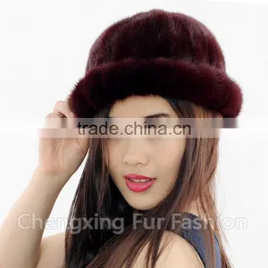CX-C-197B Fashion Best Women Hat Handmade Wholesale Mink Fur Winter Hat thumbnail-4
